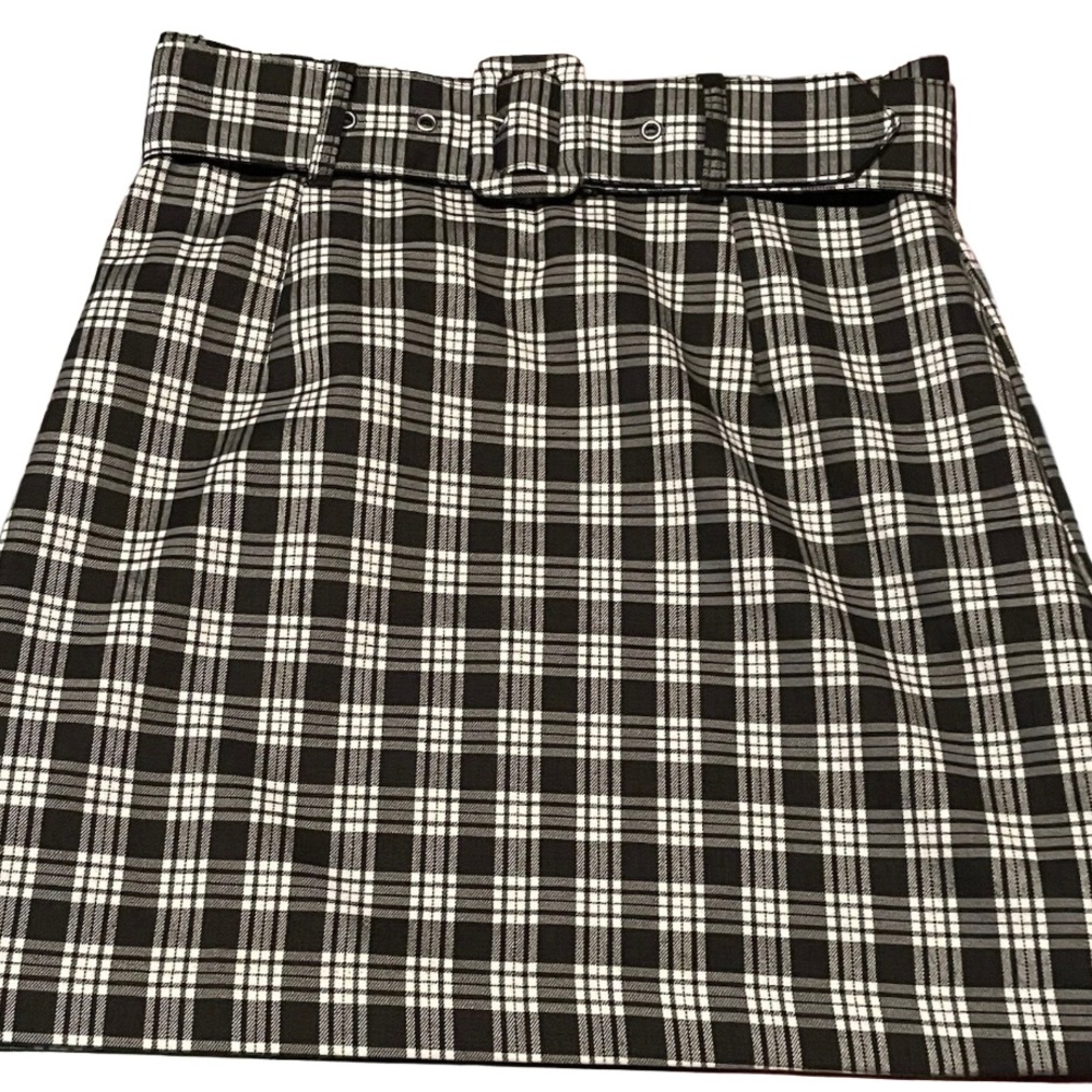 🖤 H&M Divided Plaid Mini Skirt | Belted | Size 6 | Classic Schoolcore
